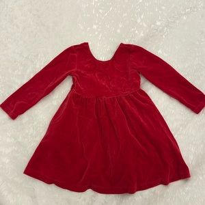 Hanna Anderson, little girls red velvet dress, size 3